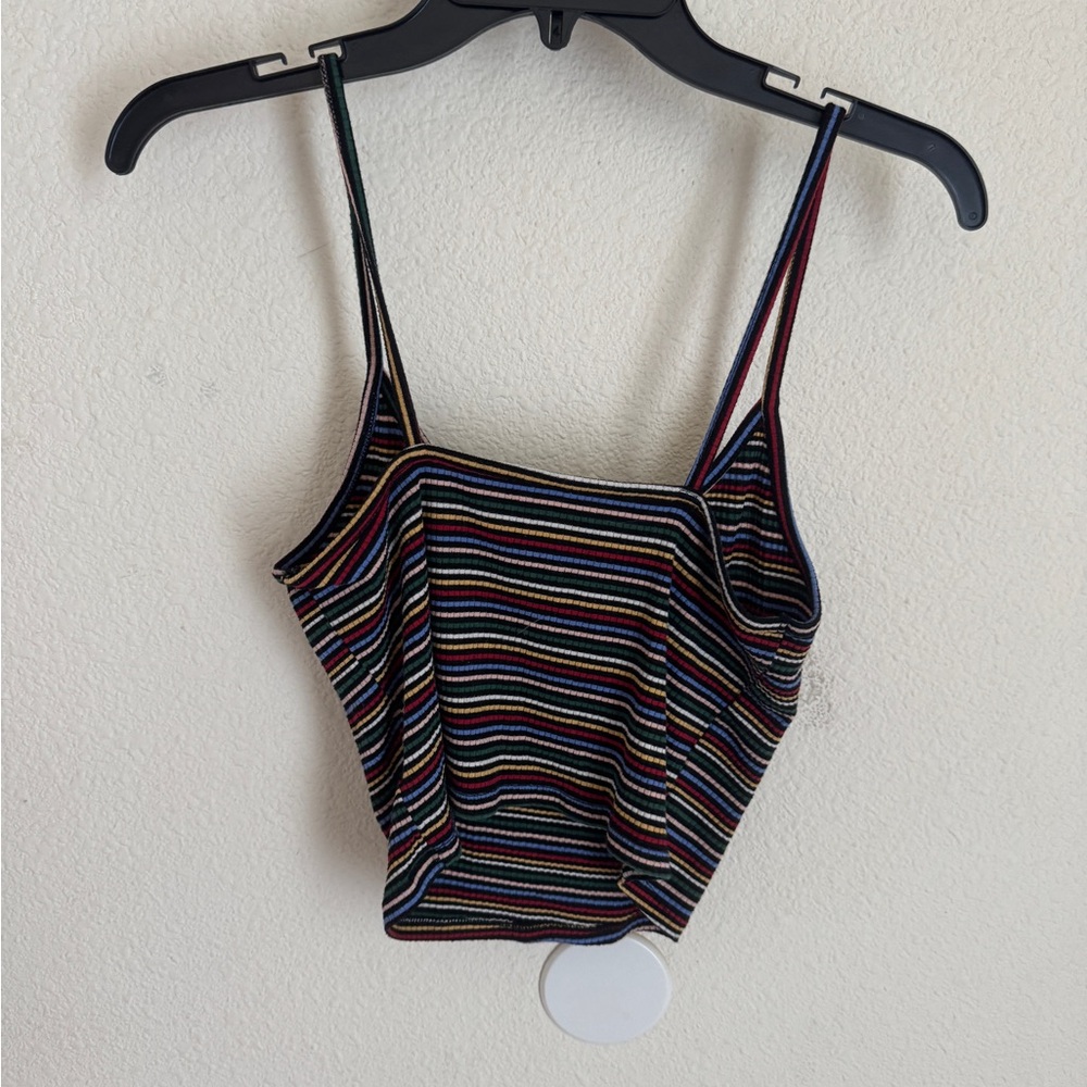 AE - Striped Multicolor Ribbed Tank Top - Picture 3 of 3